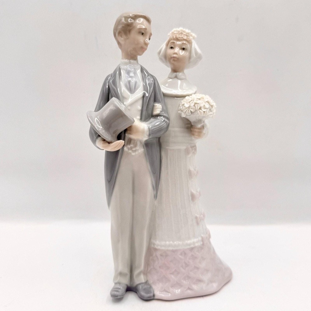 Lladró Bride & Groom Wedding Figurine Spain Porcelain 8" Vintage – FLAWS #4808